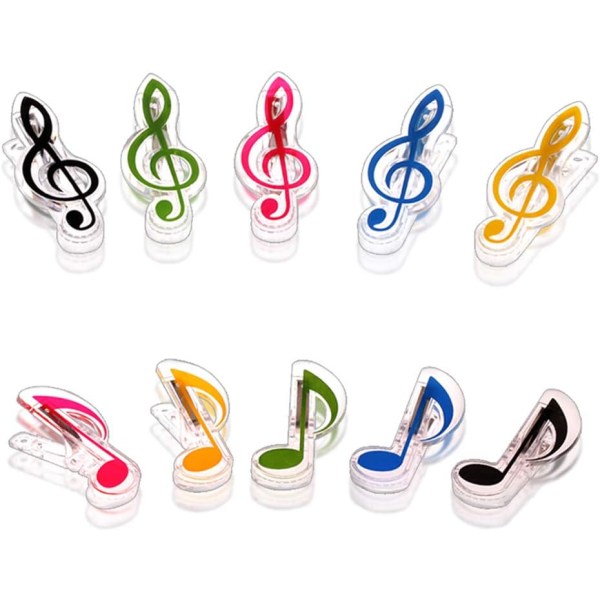 10 Pack Music Note Clips Music Clips Page Holder Plastic Sheet