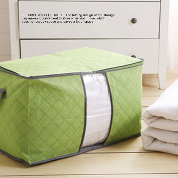 5 st bärbara kläder vikbara förvaringsväska dammtät täcke arrangör non-woven tyg stor storlek grön