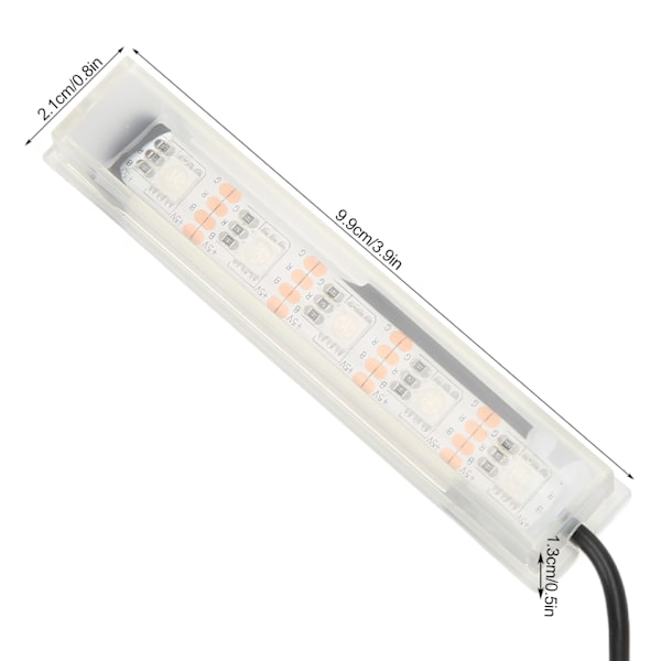 Mikroakvariumlys USB-drevet fjernkontroll fargerik fisketank LED-lampe for landskapSvart ledning