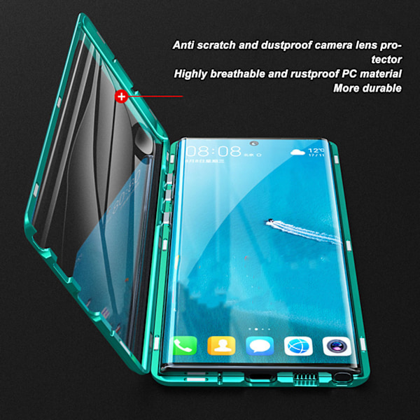 Dubbelsidigt glasmetallfodral med full wrap-skydd för Samsung S22