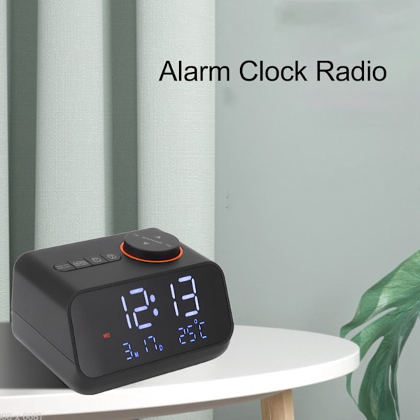 Växande väckarklocka radio LED digital väckarklocka med FM-radio musik temperatur fuktighet display för hem sovrum skrivbord kontor