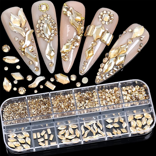Krystaller Neglekunst Rhinestones, for Neglekunst Håndverk Klær