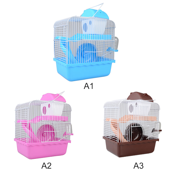 Husdjurskompis: Portabel hamsterbur, dvärghamsterhabitat, resebur med motionshjul för andningsbar design och enkel montering