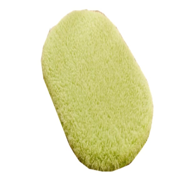 Dörrmatta Oval Halkskyddad Inomhus Dörrmatta Fukt Absorption Mjuk Bekväm Plysch Badrummatta för Kök Sovrum Grön 40x60cm/15.7x23.6in