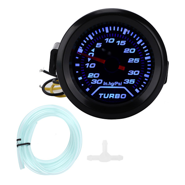 12V Turbo Boost Trykmåler 52mm/2in 35PSI Digital Display Blå Rød LED Modifikation Universal