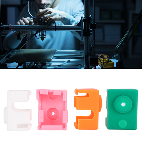 8 st silikonfodral hög temperaturbeständig värmeblockskåpa 3D-skrivartillbehör