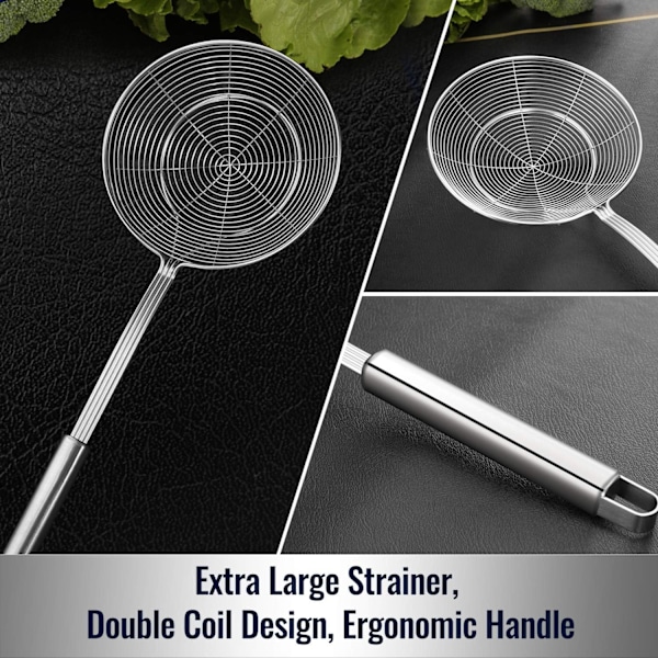 Spindel Sil med Ergonomisk Design, Högkvalitativt Rostfritt Stål Säkerställer Lång Livslängd, Långt Handtag Ger Värmeskydd, Nonstick-yta
