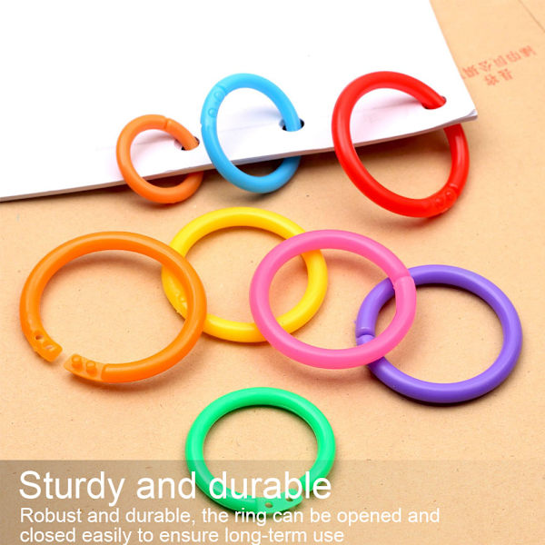 100 stk. Plastik Binder Ringe Plastik Løsblade Ringe Multi-Co