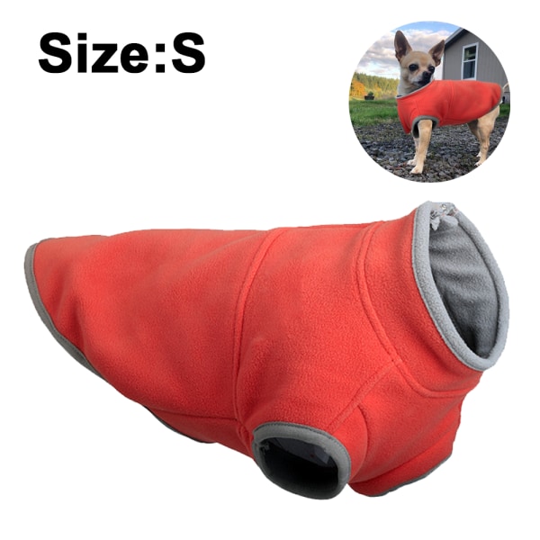 Fleece Hundevest for Kaldt Vær for Liten Hund Halv Glidelås Genser P