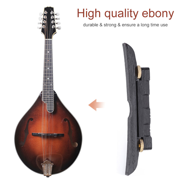 Høy kvalitet justerbar ibenholt bro for mandolin musikalsk tilbehør