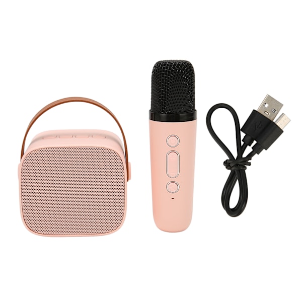 Bluetooth-högtalarmikrofonset HD Stereo Uppladdningsbar Retro Bärbar Karaoke-maskin för barn Vuxna Fest