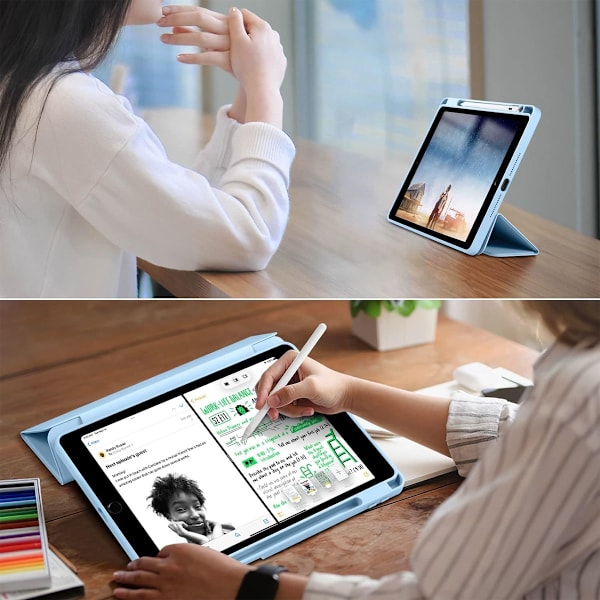 Justerbara Vinklar iPad 10.2 Tum Fodral, Magnetisk Anslutning Stående Skydd för 9:e/8:e/7:e Generationen, ABS och PU Läder Exteriör Säkerställer Lång Livslängd