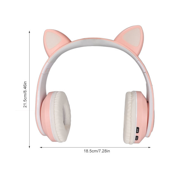 Glødende katteøre Bluetooth-hodetelefoner Bass Foldable Wireless Headwear Breathing Lamp Headset