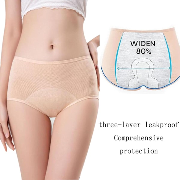 Täta Trosor för Kvinnor, Plus Size Mesh Sömlösa Tätsäkra Skyddstrosor 6-pack
