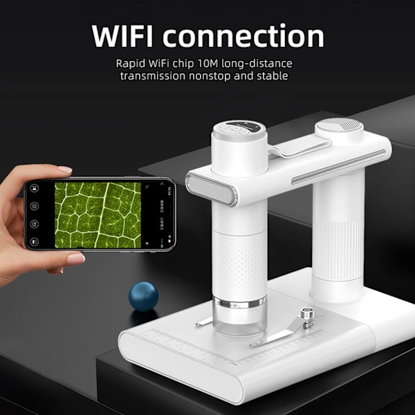 Trådløst digitalt mikroskop 50‑1000X forstørrelse 2 millioner piksler 1080P HD med justerbart stativ for Android for IOS