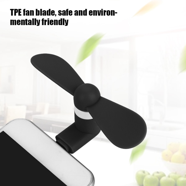 Mini kannettava kädessä pidettävä mikro-USB-pieni tuuletin Erittäin hiljainen USB-tuuletin Android OTG -älypuhelimille (musta)