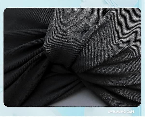 Badehætte til langt hår, plisseret badehætte til damer, elastiske badehætter til voksne, kompatibel med kvinder