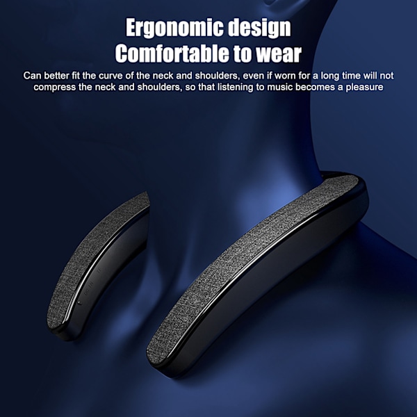 Nackband Bluetooth-högtalare Stereo Handsfree Bärbar Trådlös Bärbar Högtalare för Hem Utomhus Sport Resor