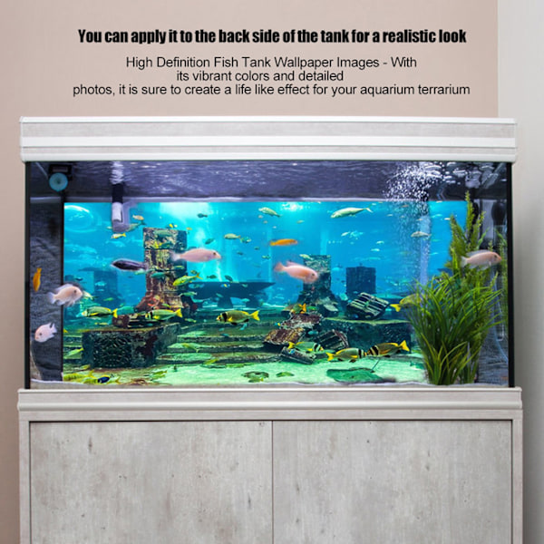 Korall Akvarium Bakgrunn Undervannsplakat Fisketank Veggdekorasjoner Klistremerke 122 x 46cm