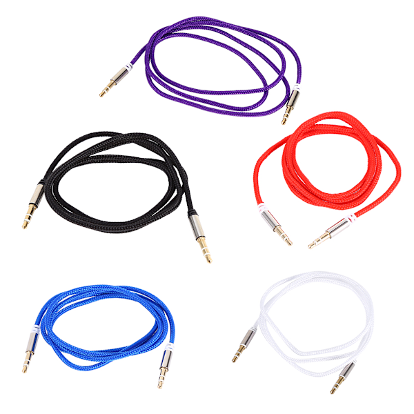 3,5 mm:n AUX-kaapeliadapteri, uros-uros, autostereojohto, violetti