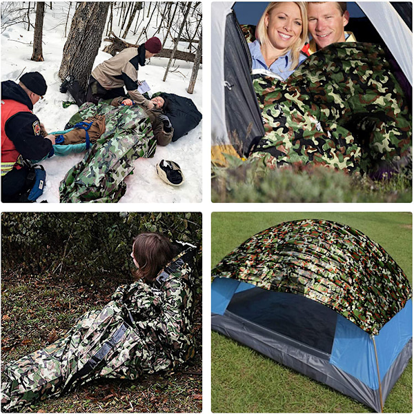Reflekterar kroppsvärme, Nödsovsäck, Överlevnadsutrustning, Kompakt, Ultralätt, Hållbar, Vattentät, Håll dig varm, Multifunktionell, För utomhusbruk, Camping,