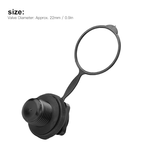 22mm Sort Plastik Oppustelig Båd Udskiftning Luftventil