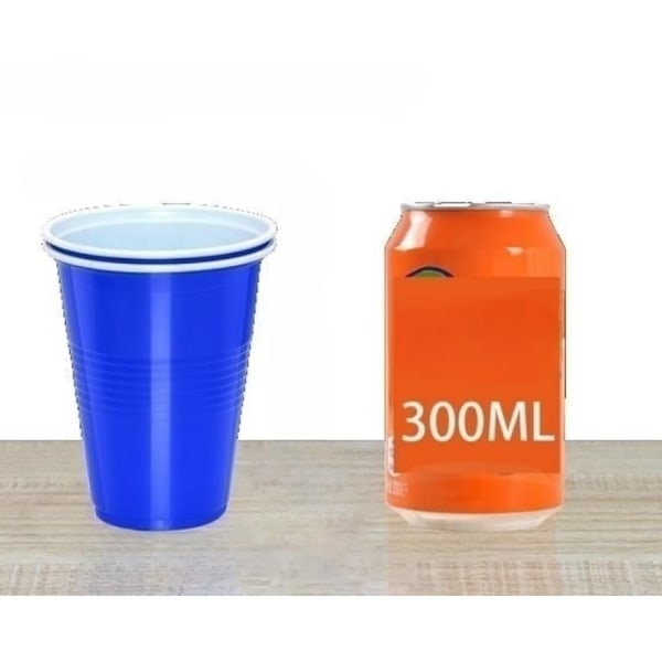 Återanvändbara blå plastmuggar, starka och robusta festmuggar för bål, läsk, vin, öl, idealiska för bröllop, födelsedagar, fester, jul,