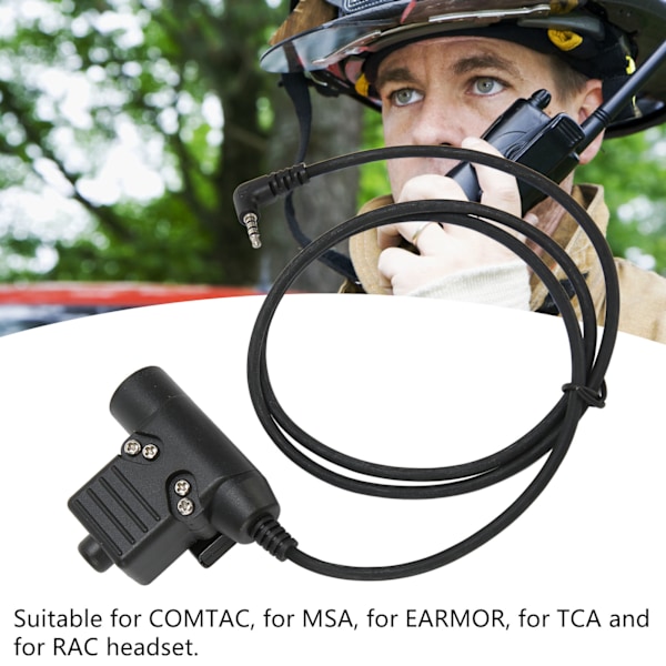 U94 PTT-headset-adapter 90 cm, bakre klämma headset-kontaktkabel för Xiaomi Dual Channel Walkie Talkies