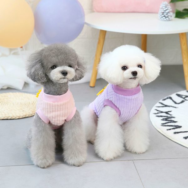2 pakker hundetøj kæledyr plys pullover hundetrøje blød varm P