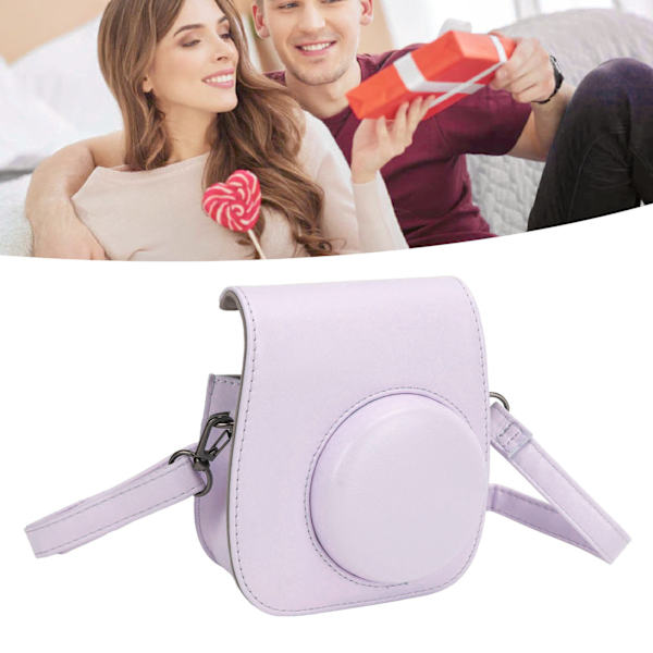 Mini Instant Kamera Beskyttende Veske PU Etui for Fujifilm Instax Mini 12 med Album Filtre Fargerike Hengende Rammer Klistremerker Lilla