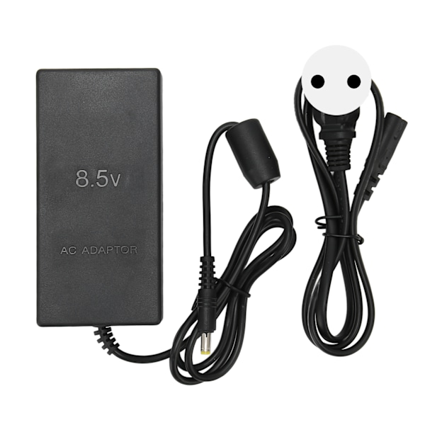 Strømadapter for PS2, erstatningsplugg og spill AC-adapterladerkabel for PS2 Slim 70000 9000-konsoll 100‑240V EU-plugg