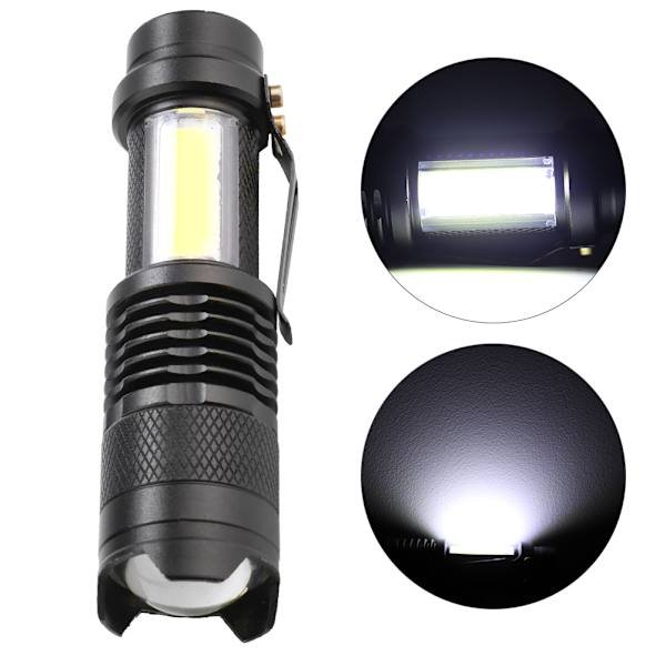 Bärbar handhållen COB LED teleskopisk zoomficklampa USB-laddningsbar