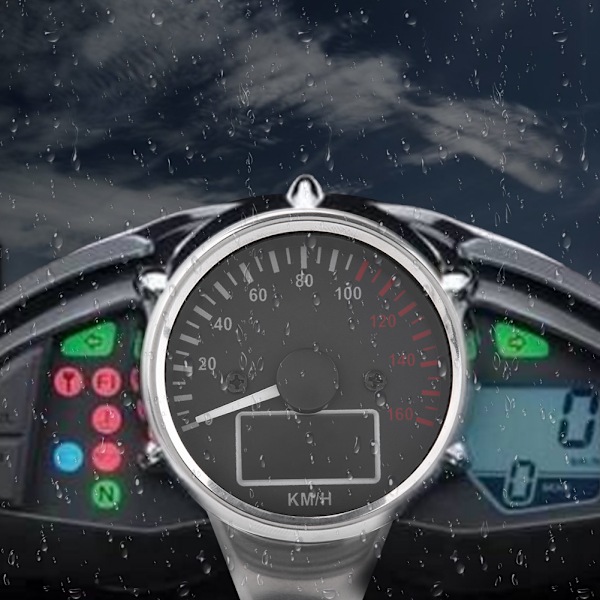 Universal 0~160KM/H Motorcykel Digital LED LCD Hastighetsmätare Varvräknare Hastighetsmätare Retro Krom