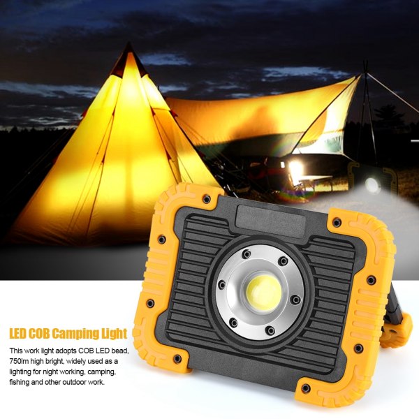 10W 750lm LED COB Flomlys USB Oppladbar Arbeidslampe Campinglys