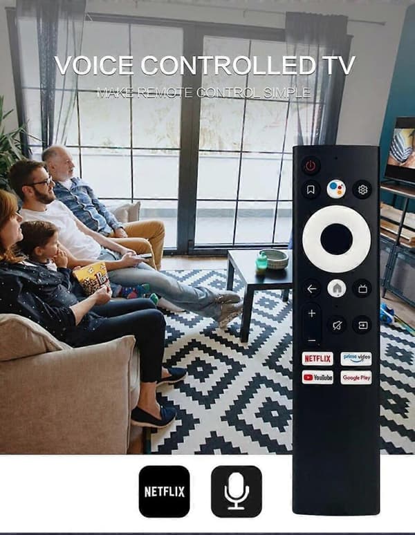 SW-V6 röstfjärrkontroll lämplig kompatibel med Coocaa Android TV Skyworth Smart