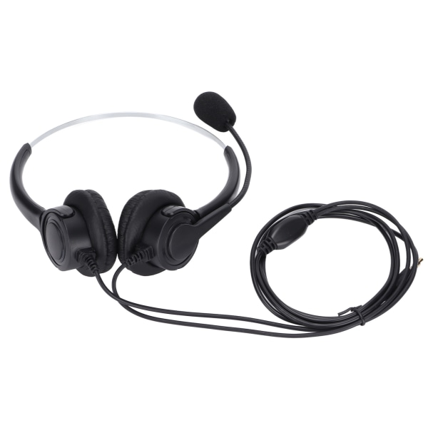 Callcenter-headset 3,5 mm computertelefon-headset med mikrofon til webseminarer, kontor, callcenter og erhverv