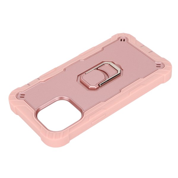 Reptålig pansarskydd med stativ för iPhone 13 Pro Max mobiltelefoner Pansarskyddsfodral (rosa guld)