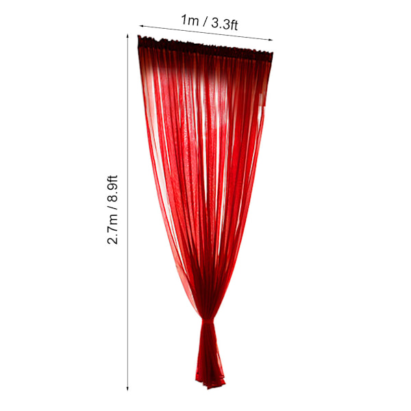 Yksinkertainen tyyli polyesteri ikkuna verho verho verhot läpikuultavat paneelit makuuhuoneen olohuoneen sisustus Punainen 1x2.7m