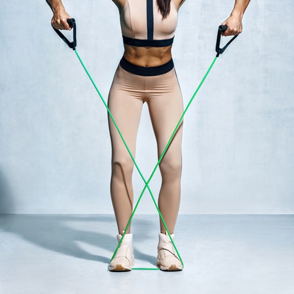 Yoga elasticitet slitsad latex motståndsband bröst expander viktminskning multifunktion dragbälte fitnessutrustning (grön)