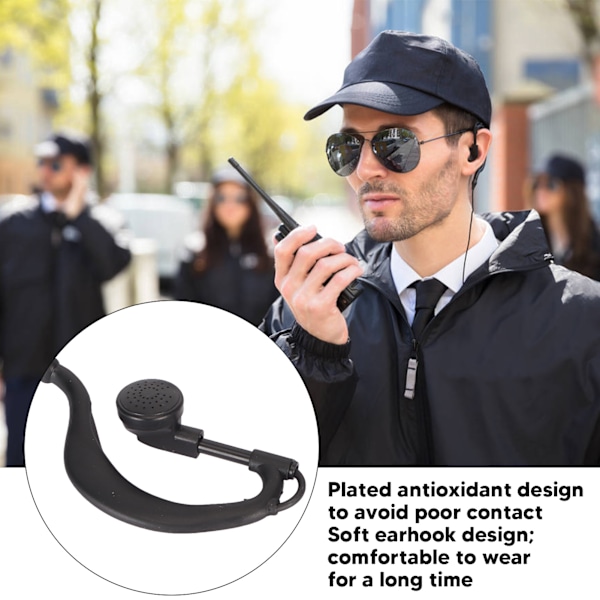 3,5 MM Walkie Talkie Headset Öronsnäcka Öronkrokad Klar Ljudkvalitet 1 Pin Svart för Tvåvägsradio (endast ljud) MP3-spelare