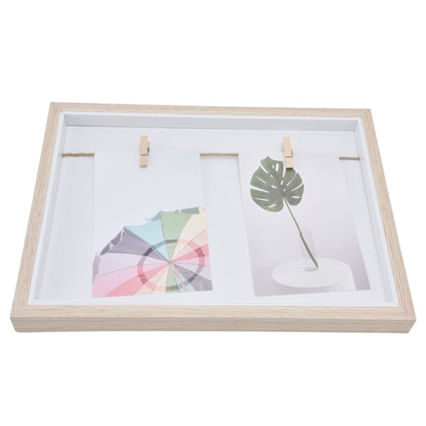 Skuggbox för vägg & skrivbord, MDF-träramar med innovativ rep-klämdesign