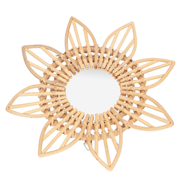 Rattan Innovativ Kunstdekorasjon Sminke Speil Retro Dressing Bad Vegg Hengende Speil