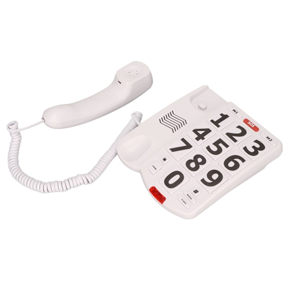 Stor knapptelefon med stor justerbar volym, senaste nummeruppringning, sladdbunden fast telefon för äldre