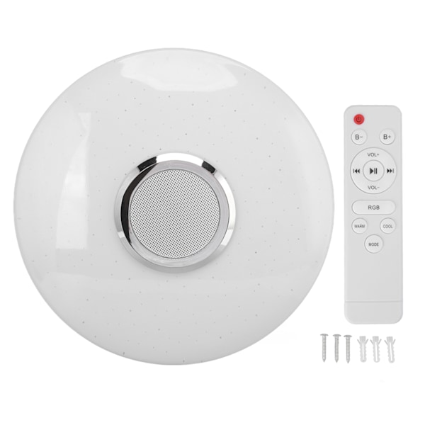RGBW Taklampa, Integrerad Bluetooth-högtalare, App-styrd belysning med vattentät design för sovrum, barnrum, festdekoration, Smart LED-lampa