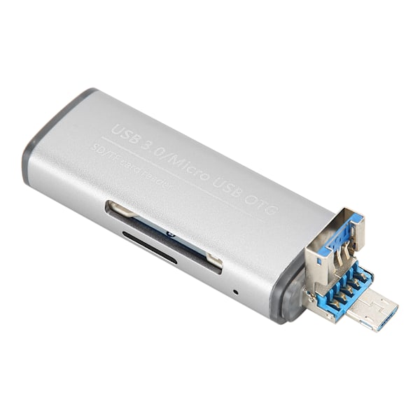 Kroktyp Kortläsare Bärbar USB 3.0 till Minneskort Titanium Grå för Android Telefon OTG