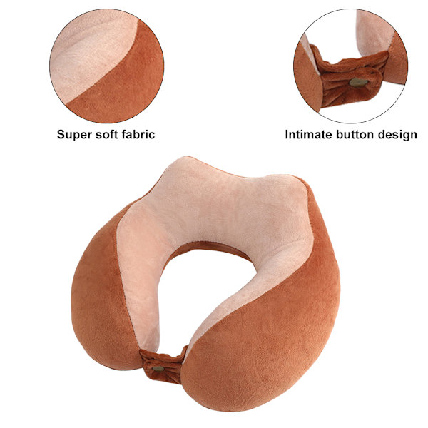 Rejsepude til børn og voksne, sød dyreformet memory foam nakkepude