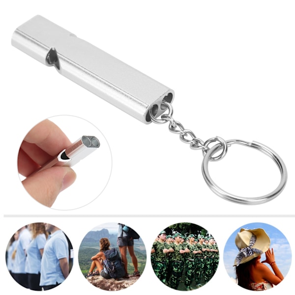 Mångsidig Visselpipa för Utomhusaktiviteter, Hög Överlevnadssignal Upp Till 120 Decibel, Portabel Nödvisselpipa i Aluminiumlegering, Vattentålig och