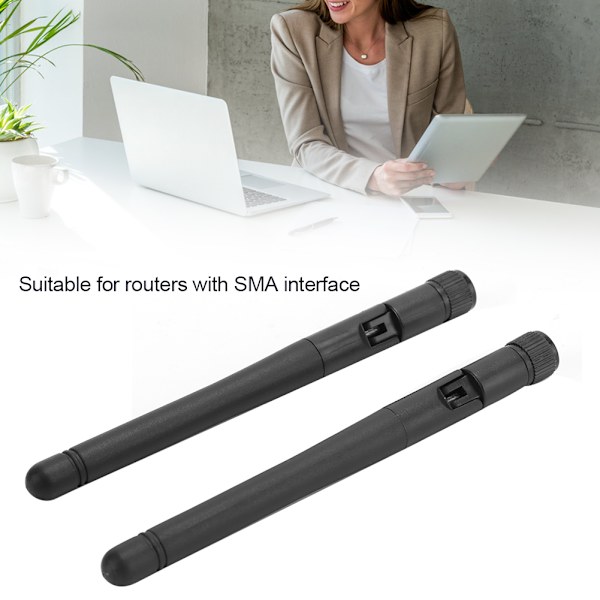 2 stk Wifi-antenne 2,4G 5G DualBand trådløs ruting nettverkskort antenner 5DBI 11CM