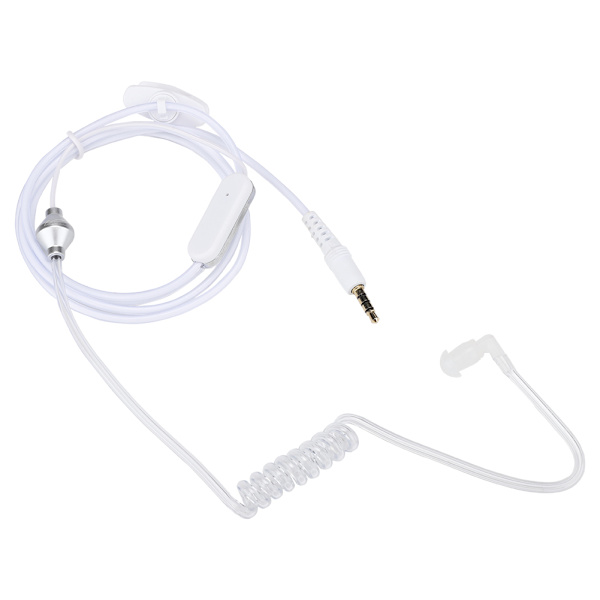 3,5 mm öronsnäcka headset hörlurar walkie-talkie öronmussla (vit)