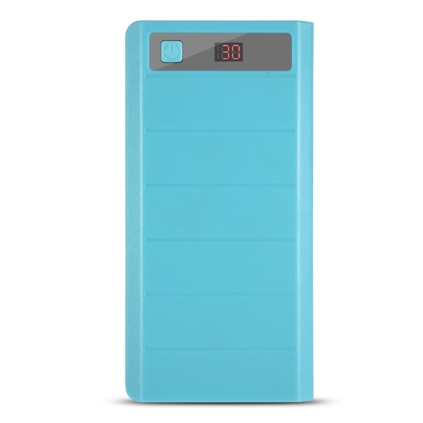 20000mAh 8 x 18650 Batterier Power Bank Kit Case Shell Dual USb   Type C + Micro USB Port Blå